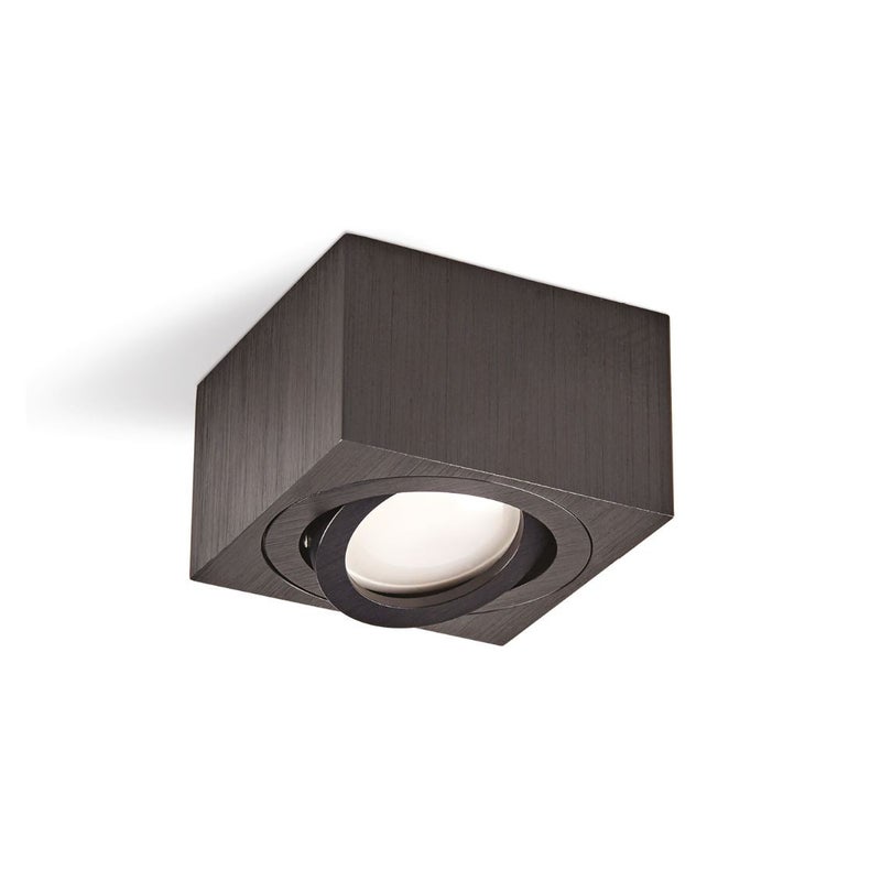 Reflektor sufitowy spot natynkowy Oh37S kwadratowy czarny 1xx wym: 5 x 8 x 8 cm aluminium Kobi