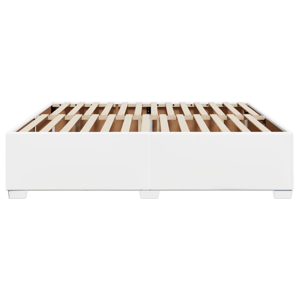 Cadre de lit sans matelas en similicuir blanc pour la chambre, 200 × 200 cm - 5