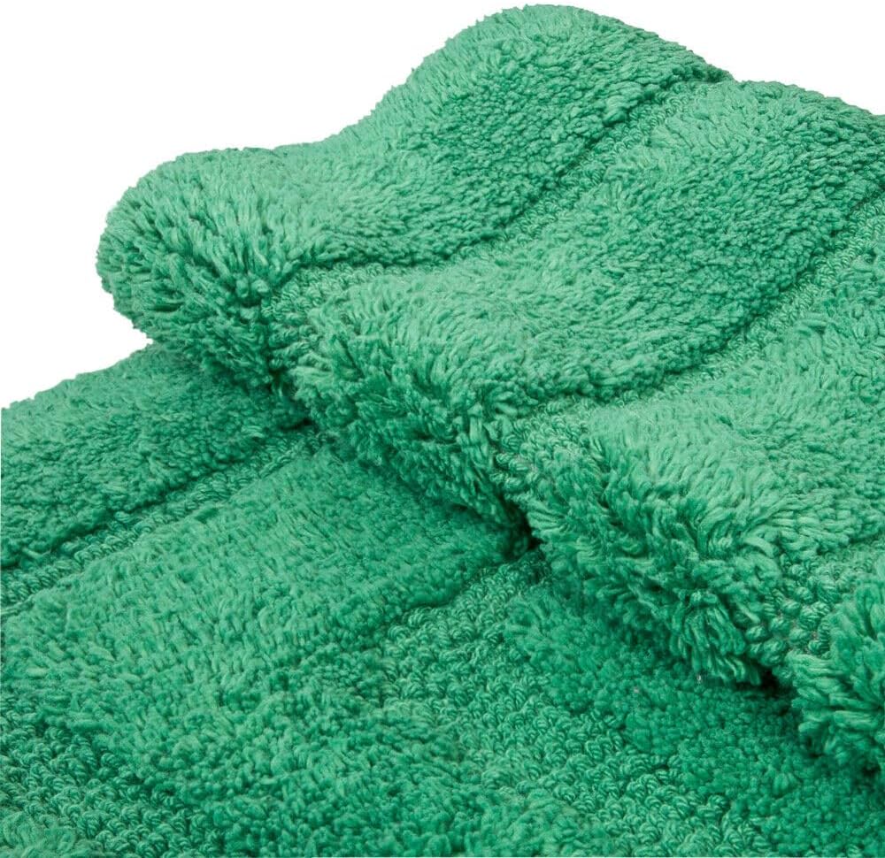 Tapete De Banho Em Algodão Puro 50x110 cm Elegante Luxuoso Macio Tapete De Cabeceira Antiderrapante Verde - 3