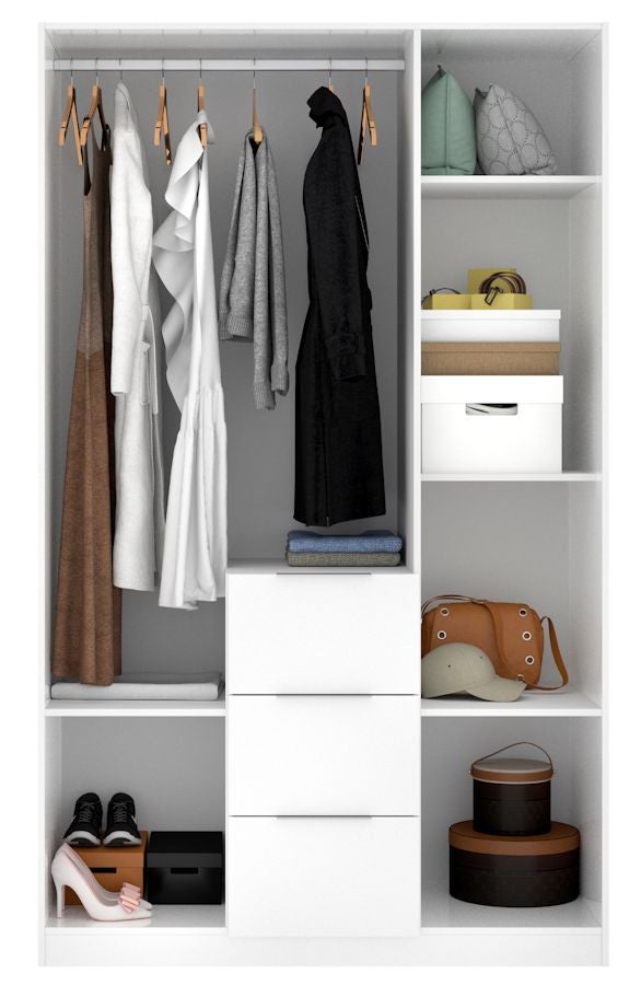 ESSEN Armario 3 puertas 3 contenedores blanco brillo - 3