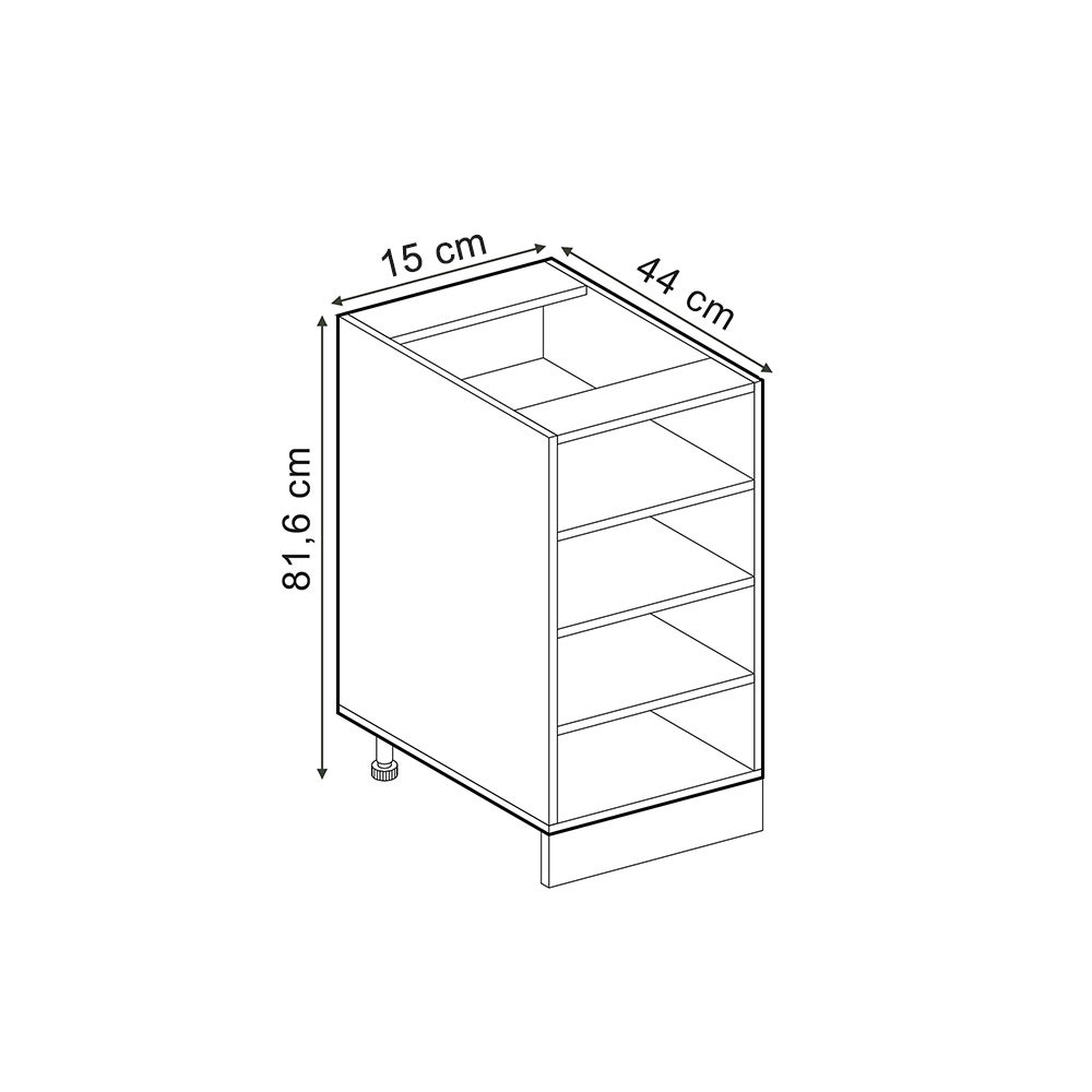 Vicco Etagère de cuisine R-Line, Chêne de force doré, 15cm sans PT - 2