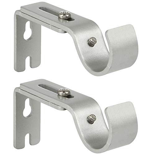 Lot De 2 Supports Tringle à Rideaux Réglables INCREWAY - Argenté Robuste