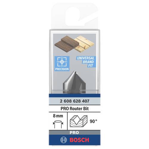 Fraise a Rainurer Droit En V Bois Dur, Qu.8, Ø16 L:16 Lt:45mm, 90° - 3