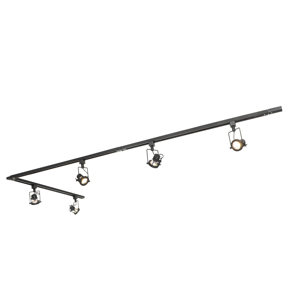Inteligentny system szynowy czarny 1-fazowy w tym 5 żarówek Wifi GU10 - Suplux