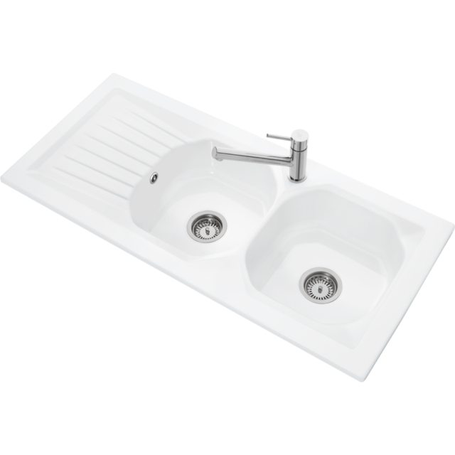 Villeroy & Boch Subway 45 - Évier En Céramique 65x51 Cm, Avec Commande Excentrique Ceramicplus Snow White 331202kg