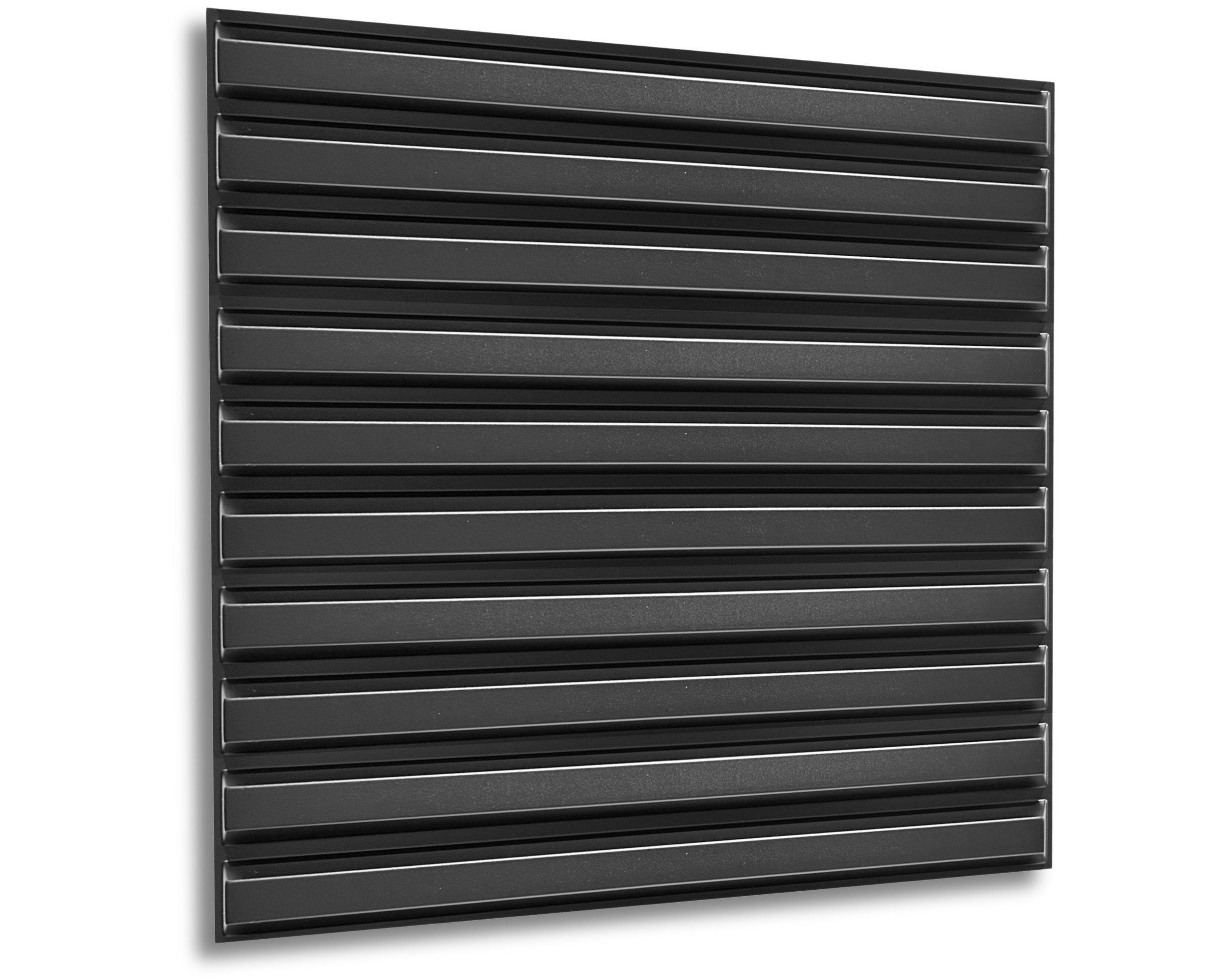 12 Plaques Murales 3D en PVC – 3 m² – Effet Slats Black – Panneaux Décoratifs pour Murs et Plafonds – Idéal Salle de Jeu / Intérieur - 2