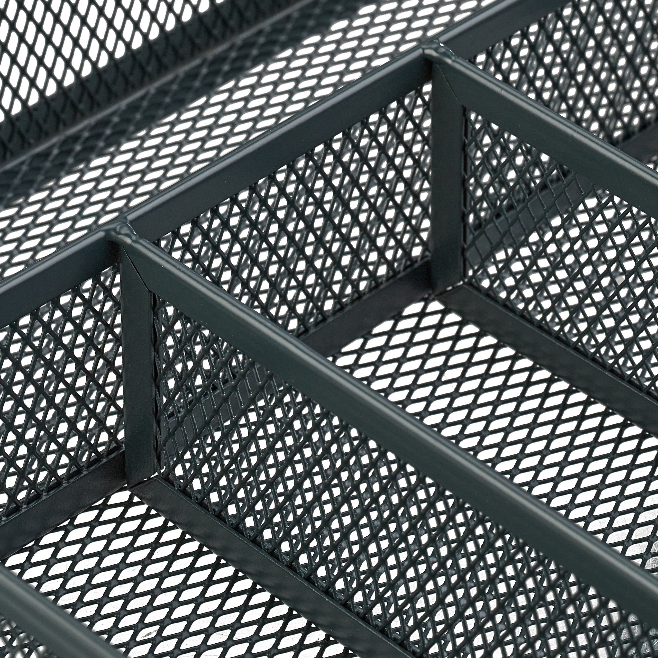 Portaposate per cassetto, vassoio per posate, AxLxP: 5x23,5x32 cm, 5 scomparti, cucina, in acciaio, antracite, Relaxdays - 7