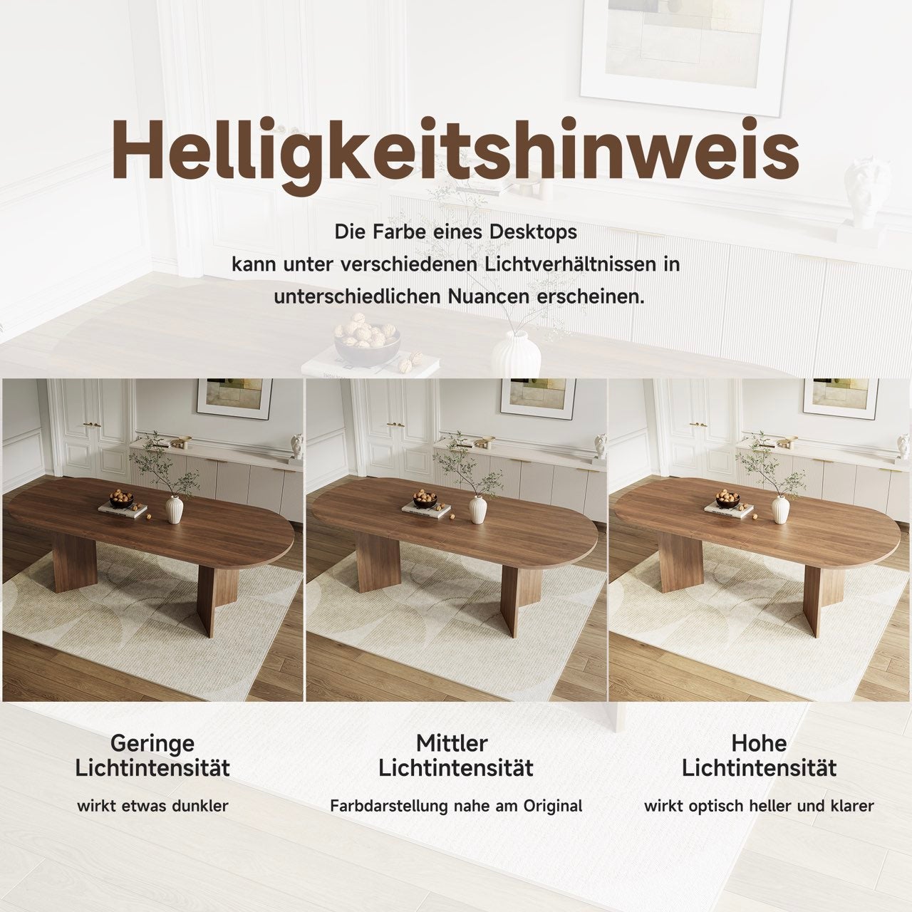 Table à manger extensible pour 4 à 6 couverts - 120/160 x 80 x 75.5 cm - MDF - Noyer - 9