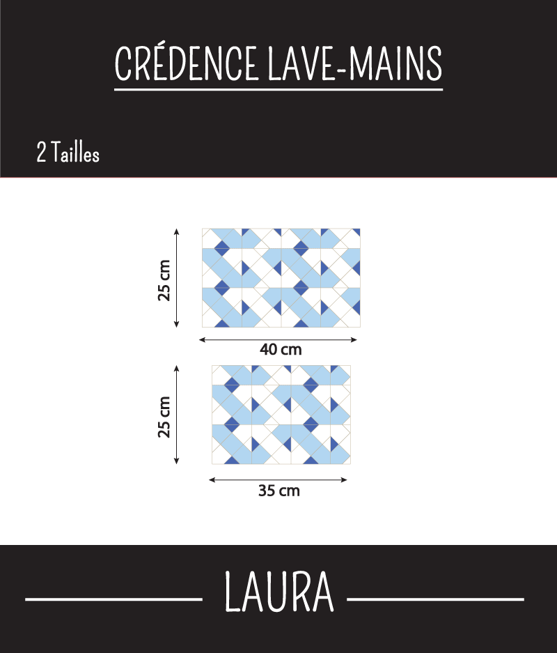 Crédence Lave-mains adhésive LAURA 40 cm x 25 cm Ma Nouvelle Déco - 2