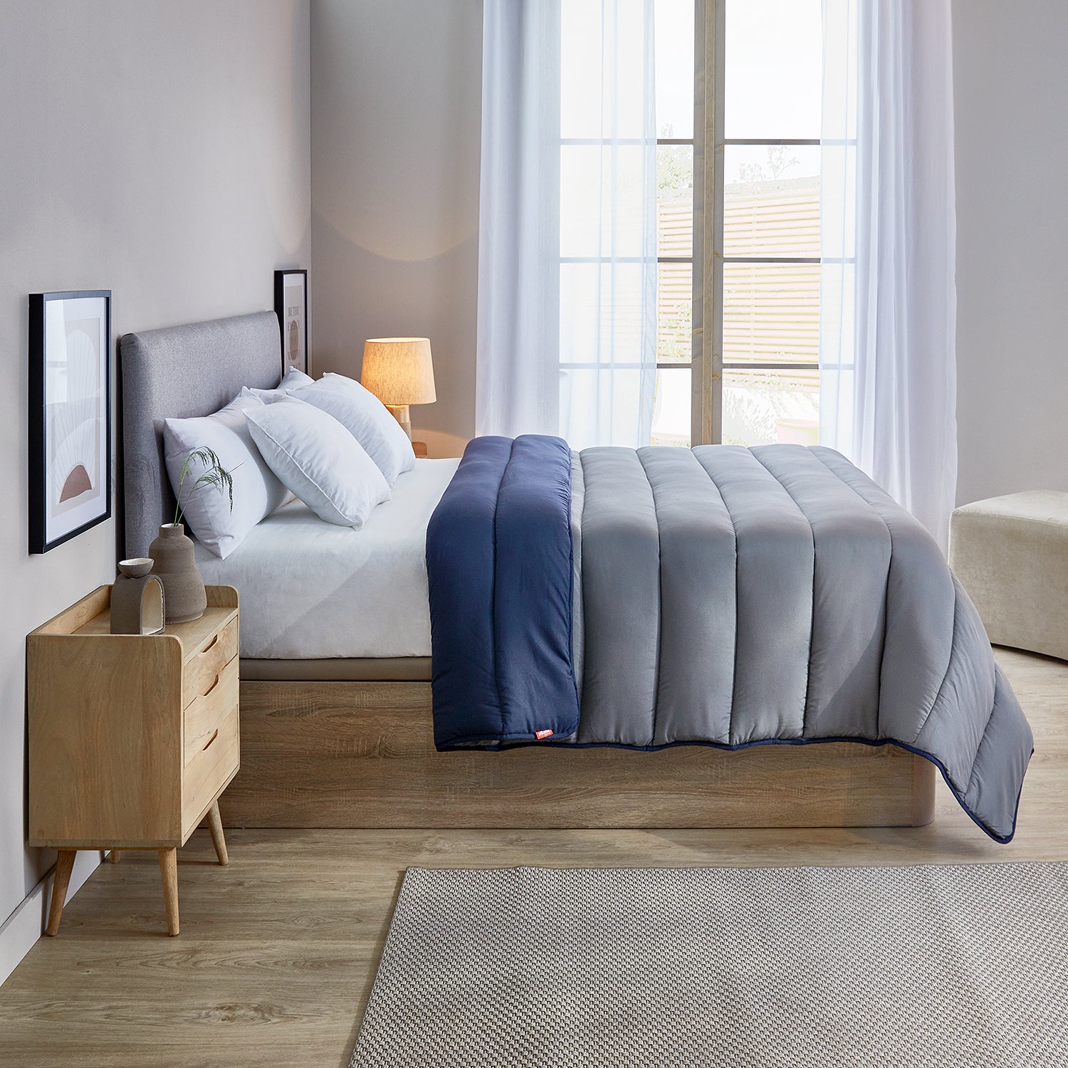 Edredón Nórdico 400gr invierno Bicolor Gris Cama 135/140 Pikolin Home ...