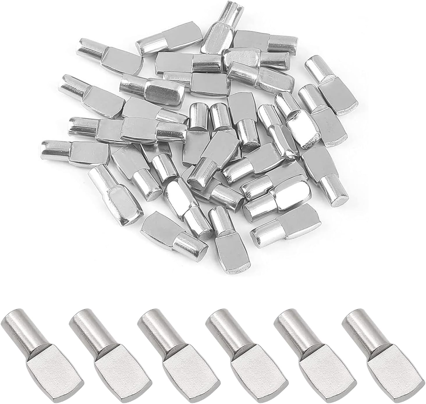50 szt. gwoździ podporowych do półek, kołków do półek, wsporników półek do szafek i stołów, 5 mm x 19 mm