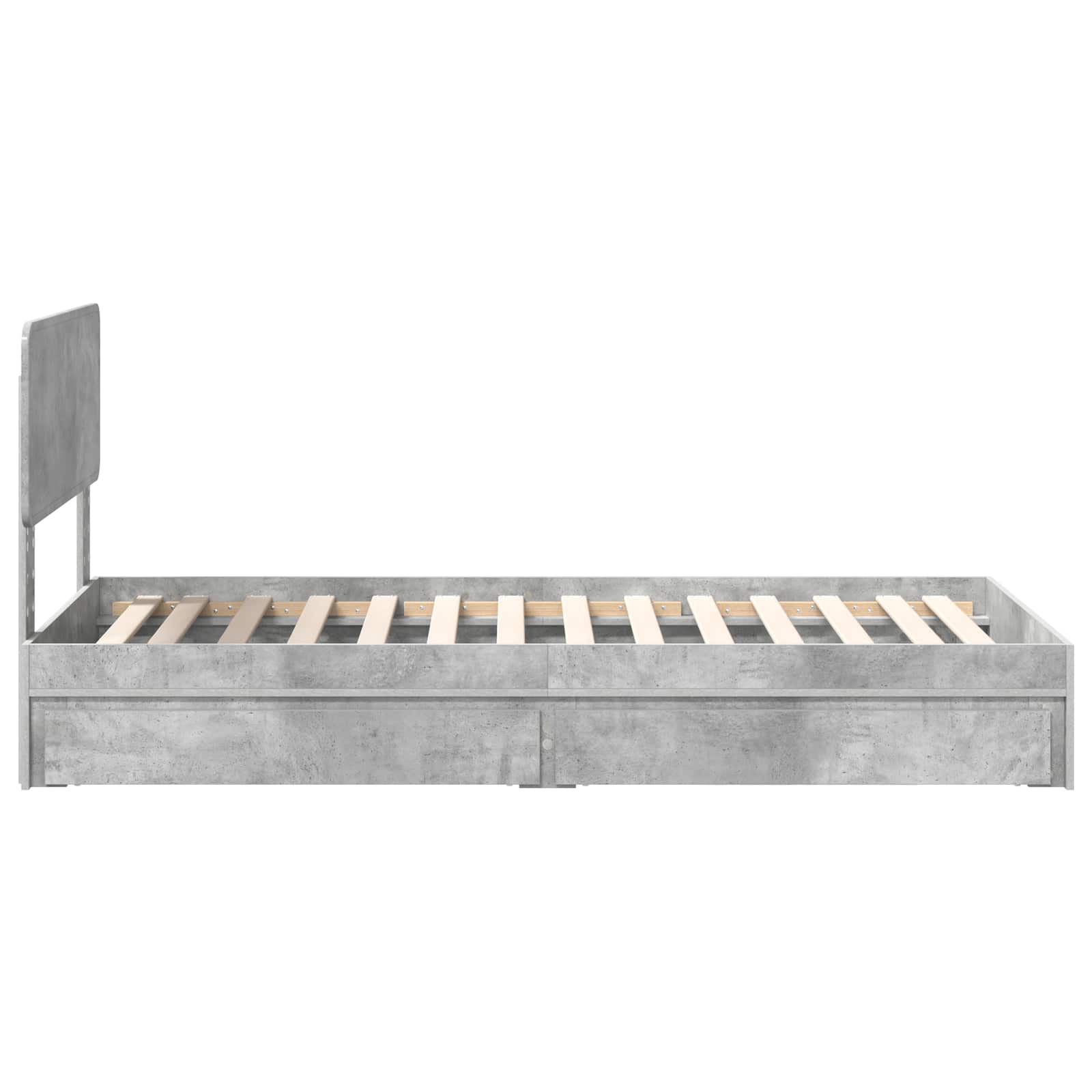 Lit de rangement Gris béton 90 x 190 cm panneau de bois - 9