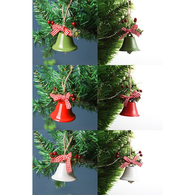6 uds. Colgantes de campana de árbol de Navidad de Metal, accesorios decorativos, tamaños mixtos - 9