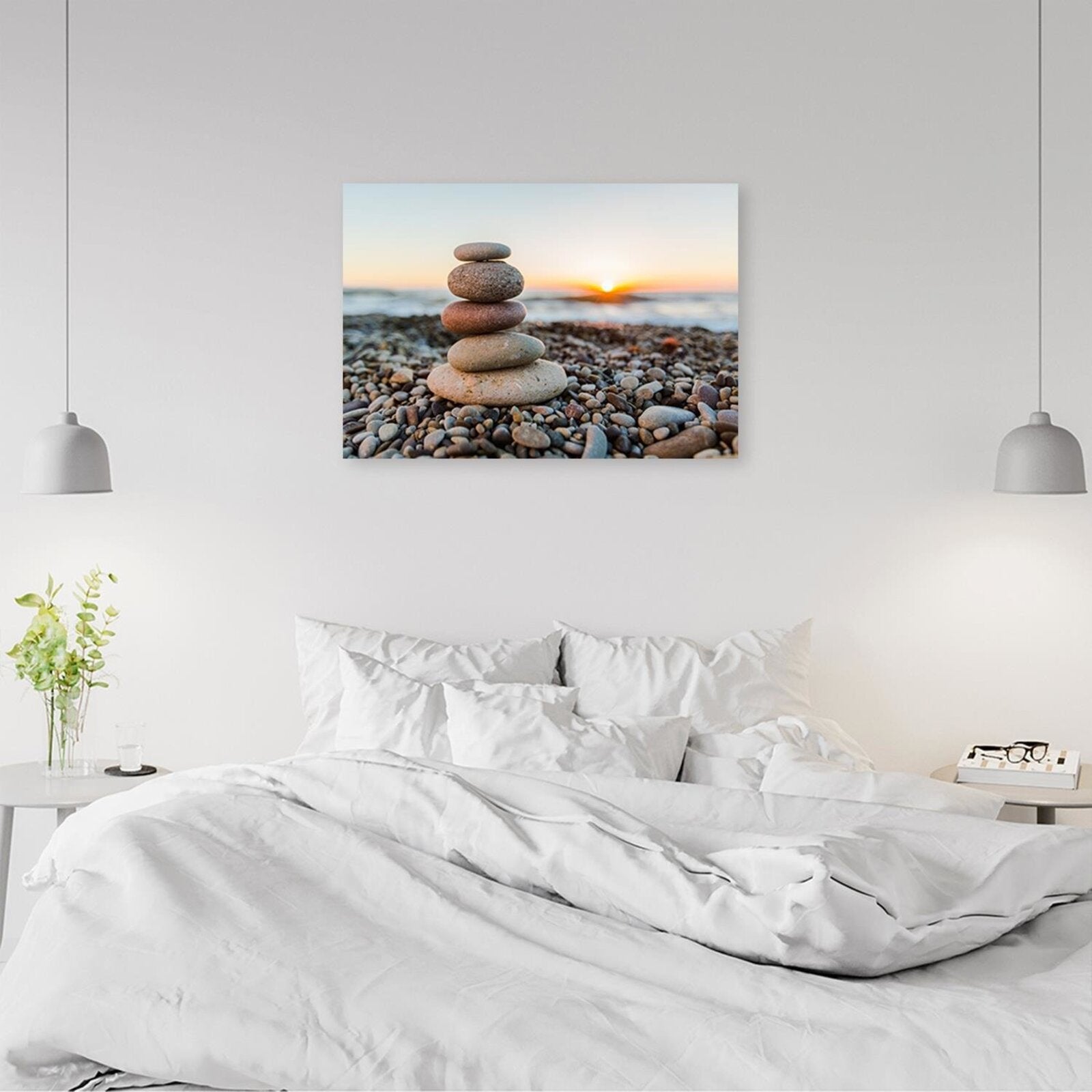 Tableau bois coucher de soleil zen - 60 x 40 cm - 4