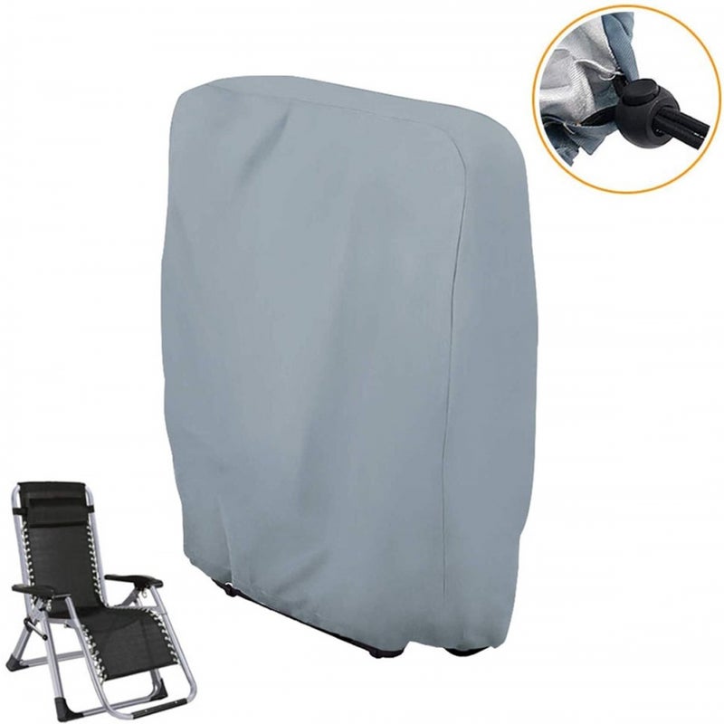 Wodoodporny pokrowiec na leżak ogrodowy – 71 x 20/34 x 110 cm – do użytku na zewnątrz, w ogrodzie, na balkonie lub tarasie – szary