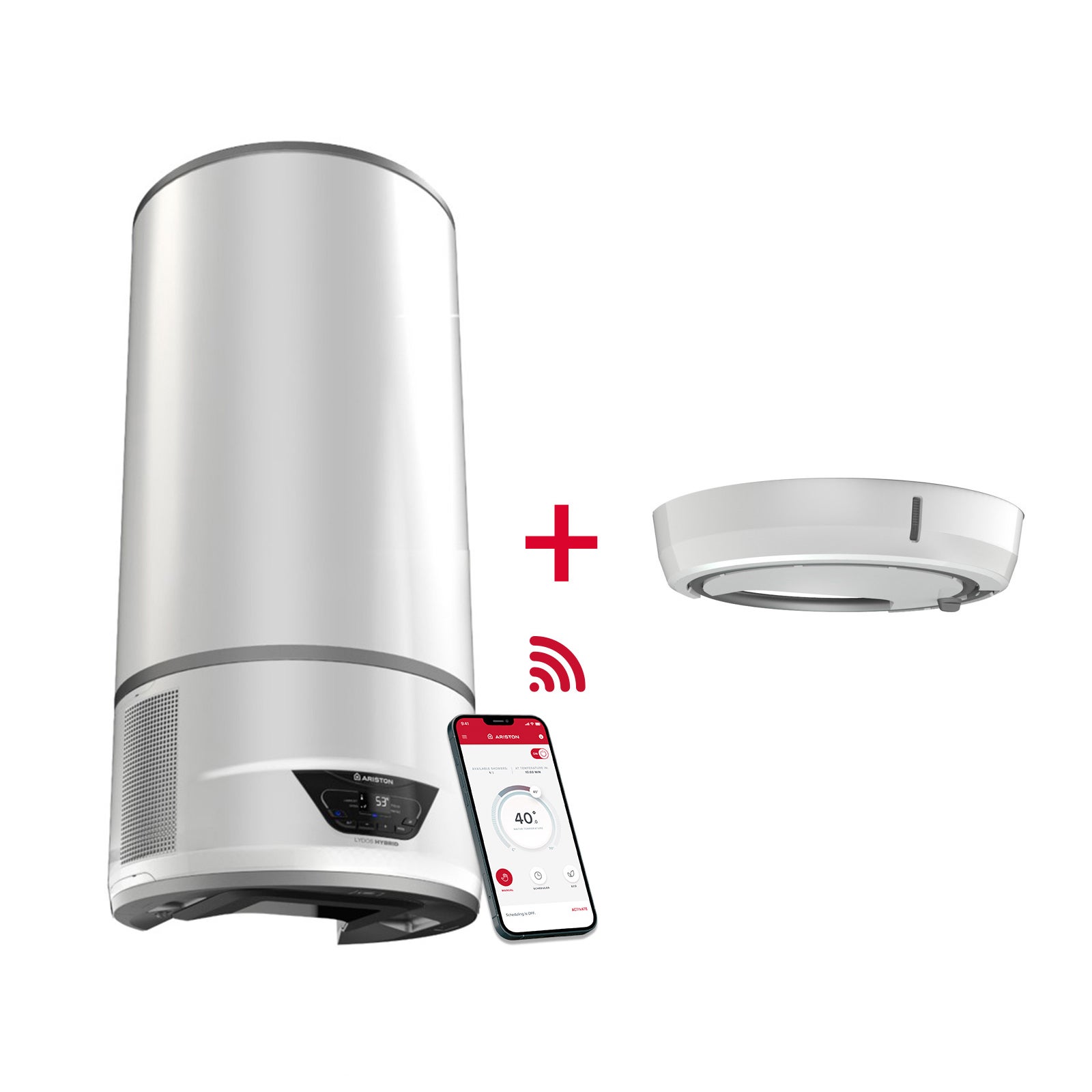 Ariston Thermo Group Aerotermia, Ariston, Lydos Hybrid Wifi 80L + Depósito De Condensados, Clase Energetica A , Leroy Merlin
