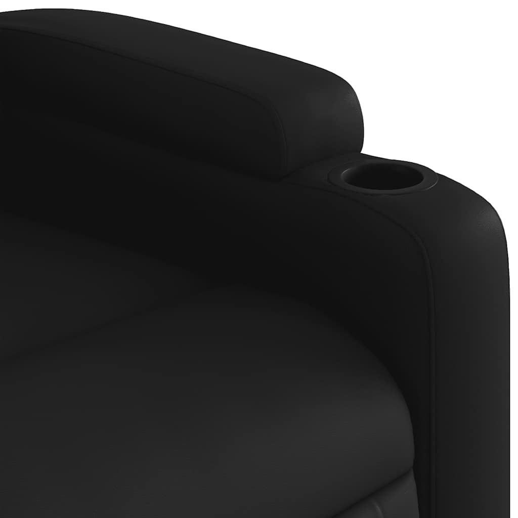 Fauteuil de Salon，Chaise，Fauteuil de massage inclinable noir similicuir - 9