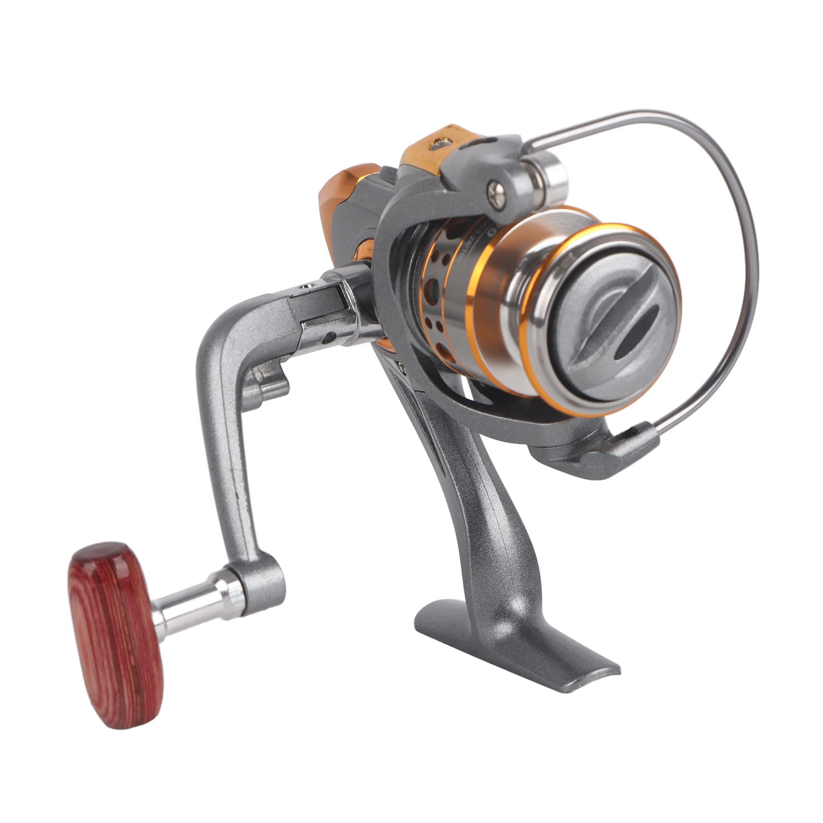 Accessorio per la pesca con mulinello da pesca portatile in metallo con canna da pesca in mare a 13 alberi grigio argento - 7