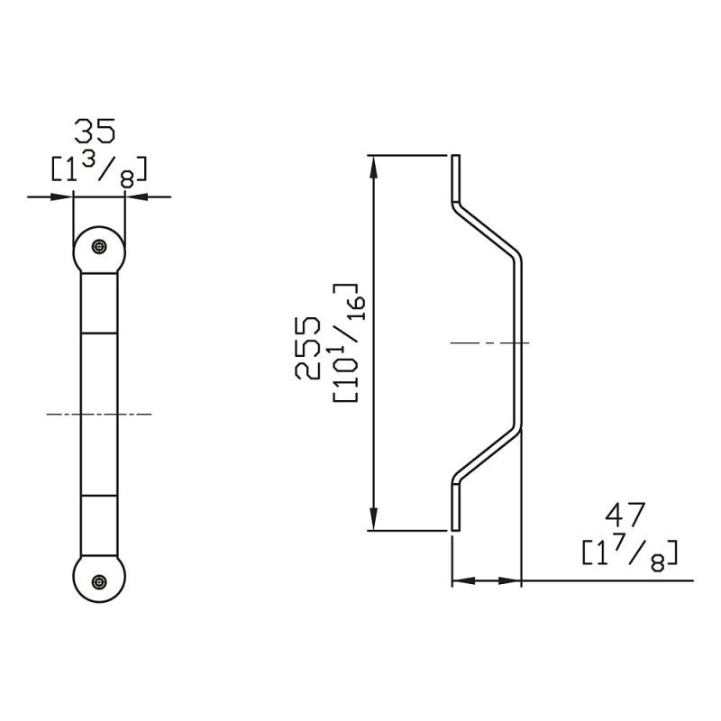 Poignée trapézoïdale noire type Barn Door 255 x 35 mm - 4