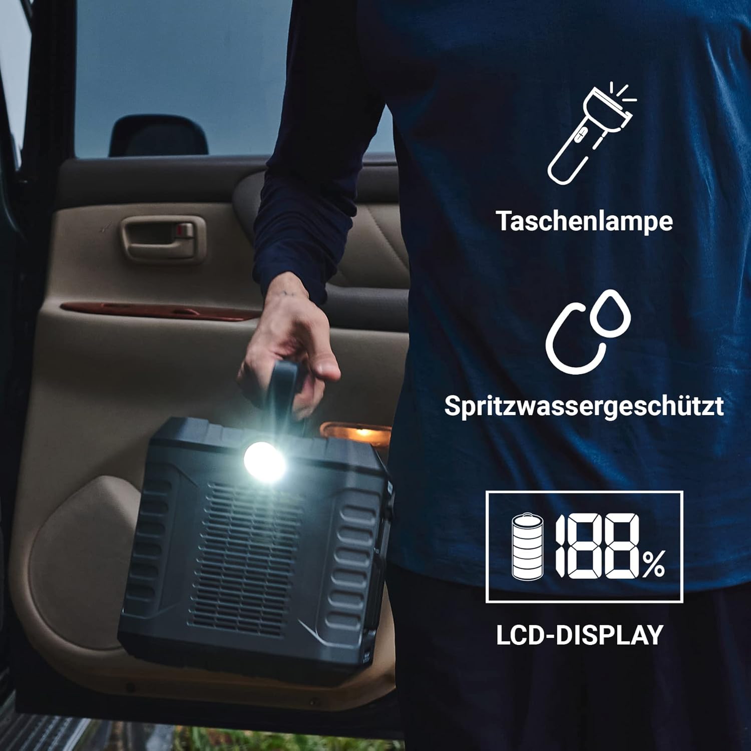 BALDERIA Power Set, station d'alimentation portable 500 W avec panneau solaire pliable 120 W - 4