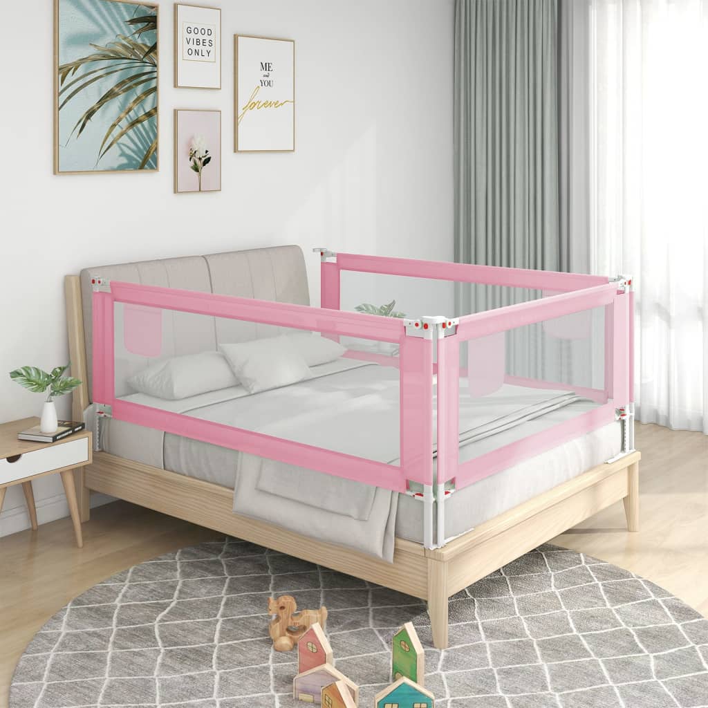 Maison exclusive - barandilla de seguridad cama de niño rosa tela 180x25 cm