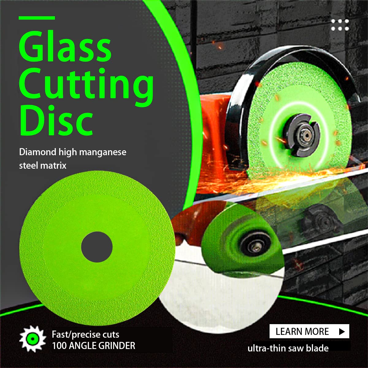 Disco da taglio per vetro x mm disco diamantato professionale taglio preciso e rapido lame per sega per piastrelle vetro granito e porcellana - 3