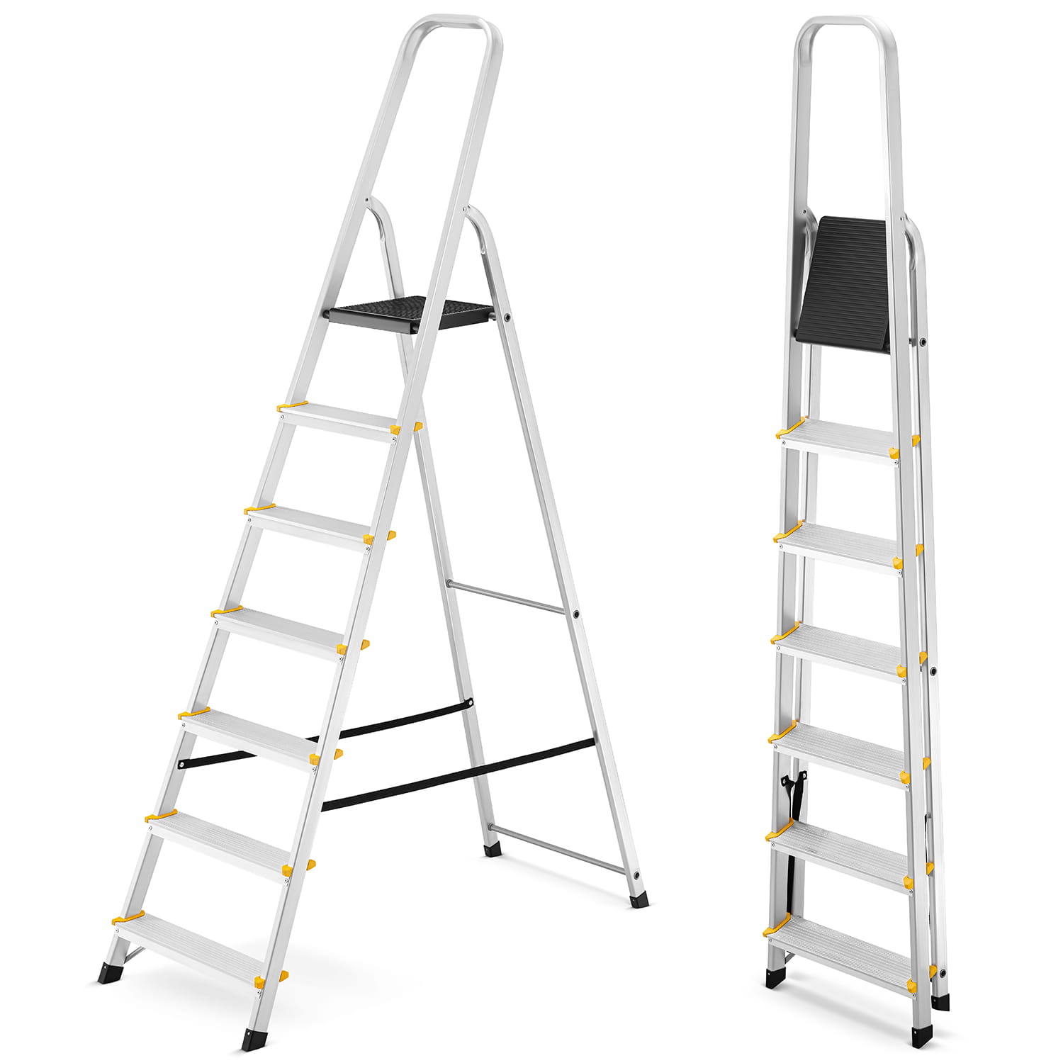 Drabina aluminiowa domowa jednostronna profesjonalna HIGHER 7 stopni 150kg