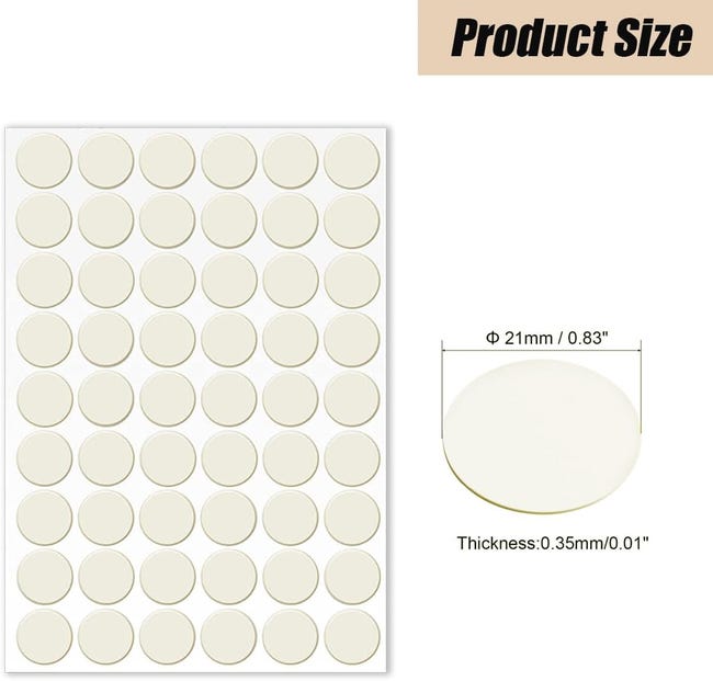 Adesivi Coprivite Per Mobili - 162 Pezzi, 6 Colori, Diametro 21mm, Autoadesivi In PVC - Foto 2