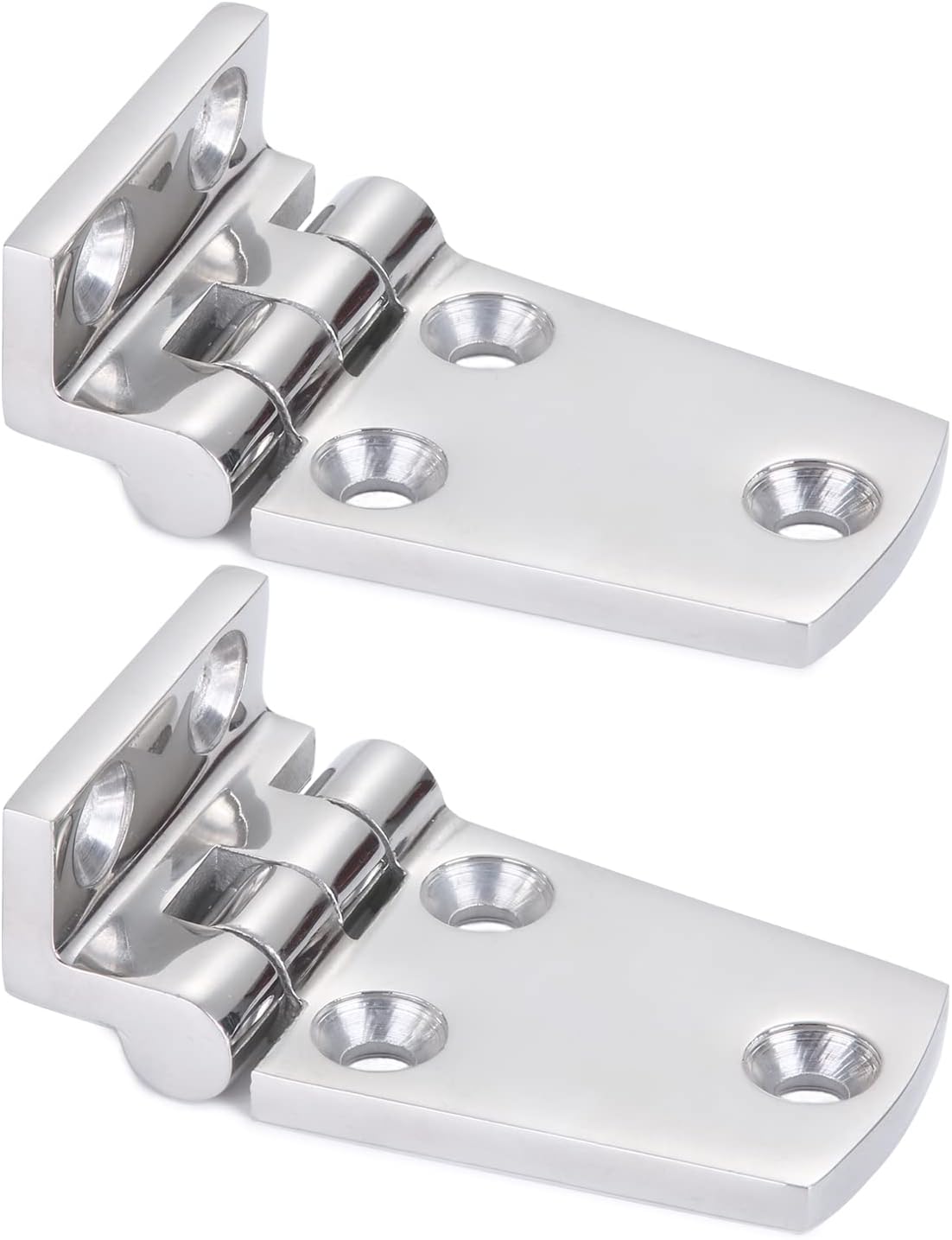 Szt. wytrzymałych zawiasów do szafek pokładowych do łodzi, stalowych, z krótkim bokiem, z odsadzeniem, do luku, 70 x 37 mm