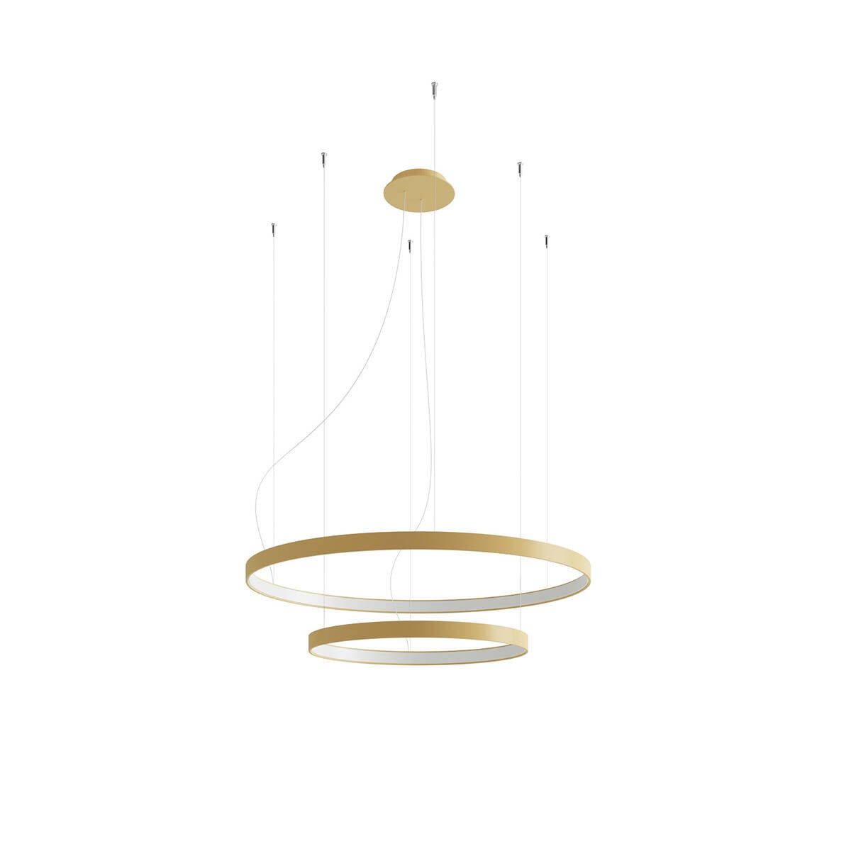Lampa wisząca RIO LED 55W Neutralna biel 6643lm złota wym: 150 x 78 x 78 cm Thoro Lighting