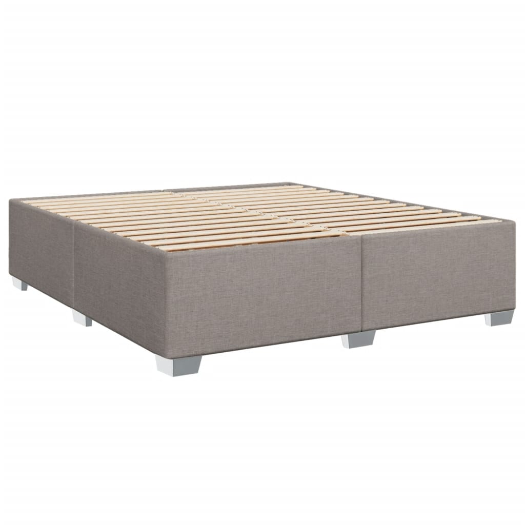 Cadre de lit sans matelas taupe 200x200 cm tissu - 3