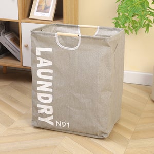 SAMMART Cesto Pieghevole Per Biancheria 42L - Pop-up In Plastica (Bianco/Beige) - 5