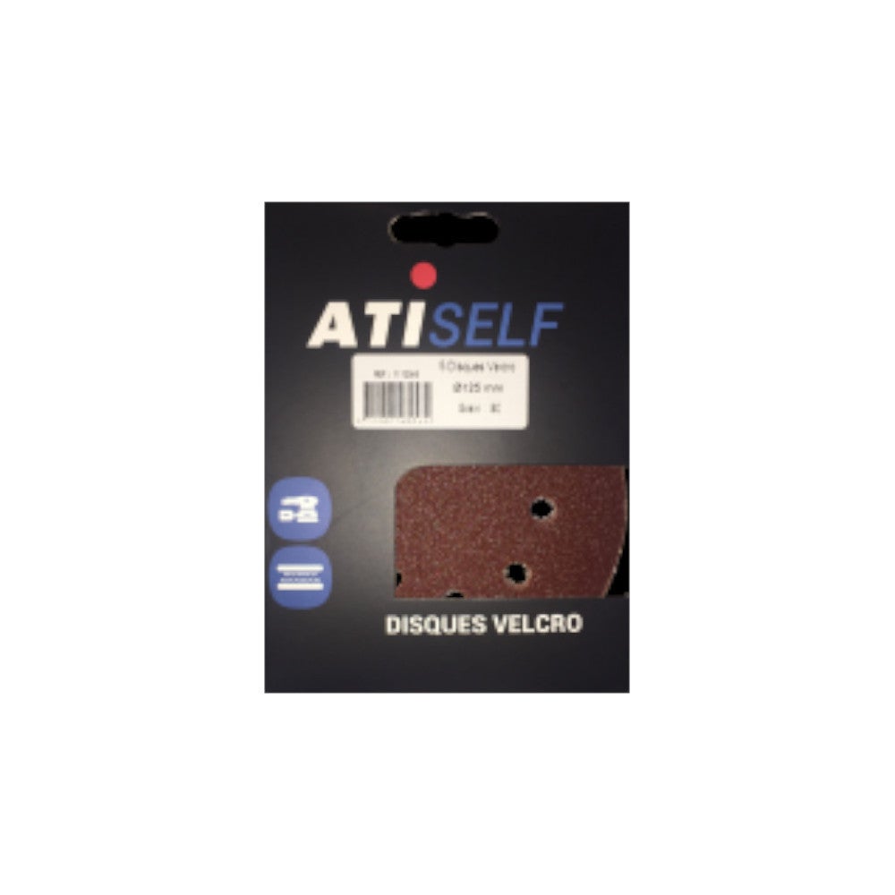 Disque abrasif Velcro 125mm ATI 11123 6 trous rouge foncé - 2