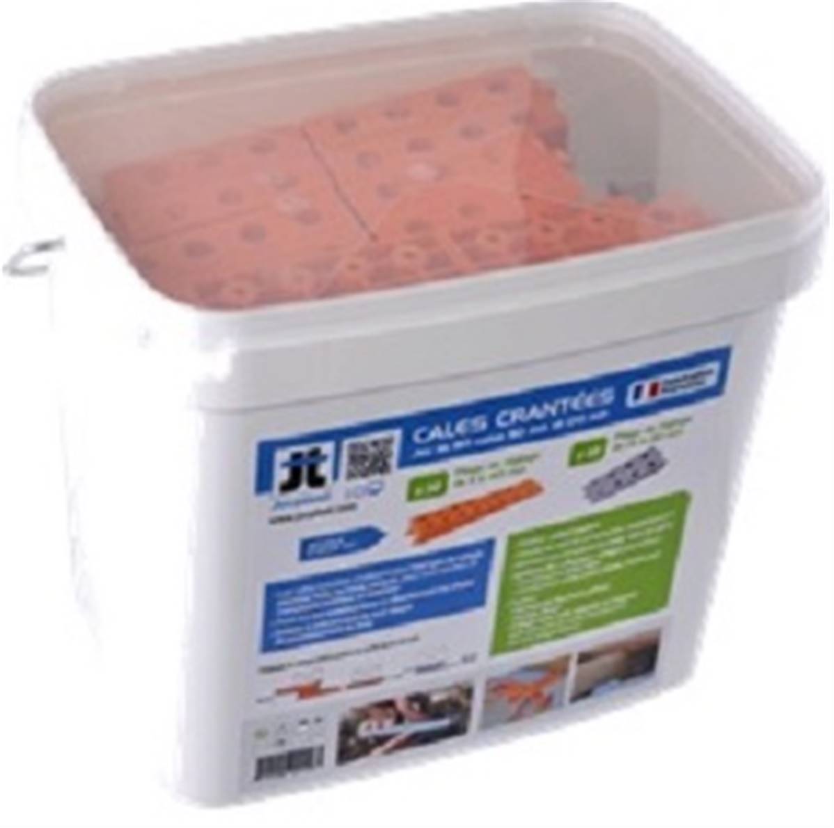 Jouplast Seau De 50 Cales Crantées 90 Mm + 30 Cales Crantées 170 Mm