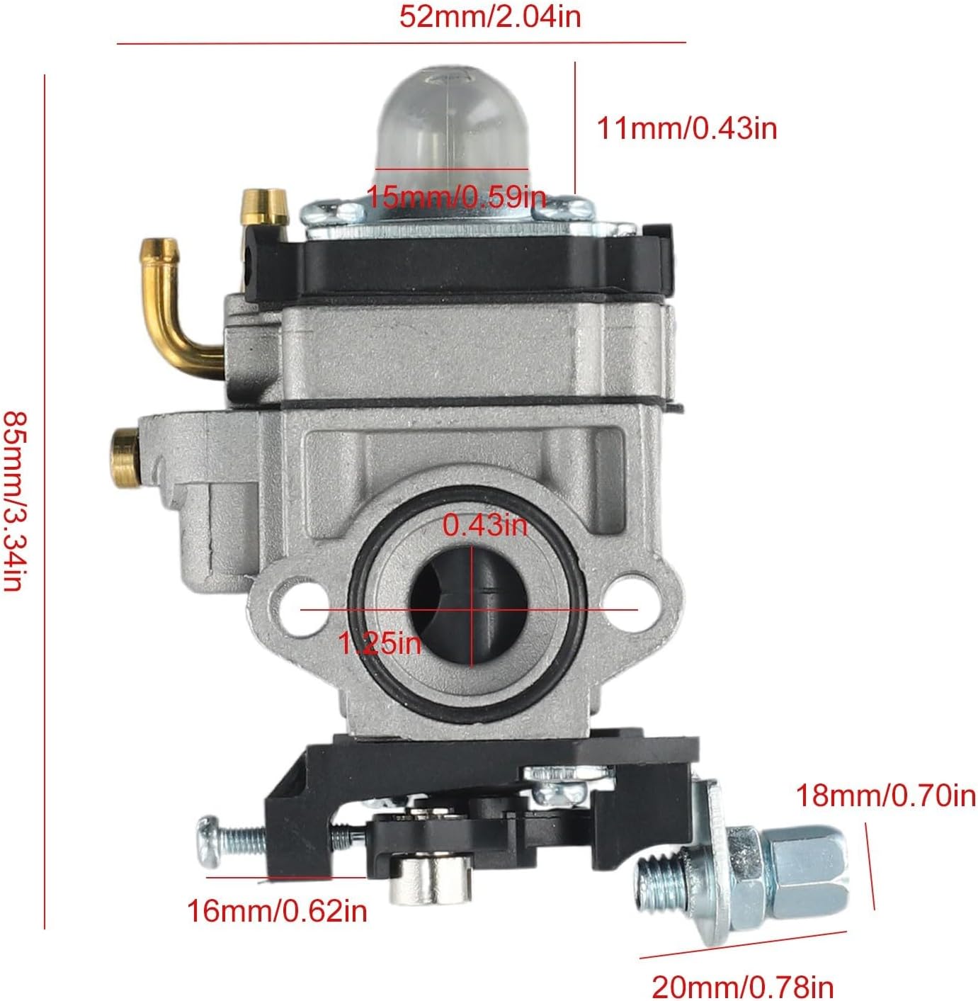 Carburatore 22cc 26cc 33cc 34cc 36cc, carburatore da 11 mm, parte di ricambio per tagliasiepi, decespugliatore - 6
