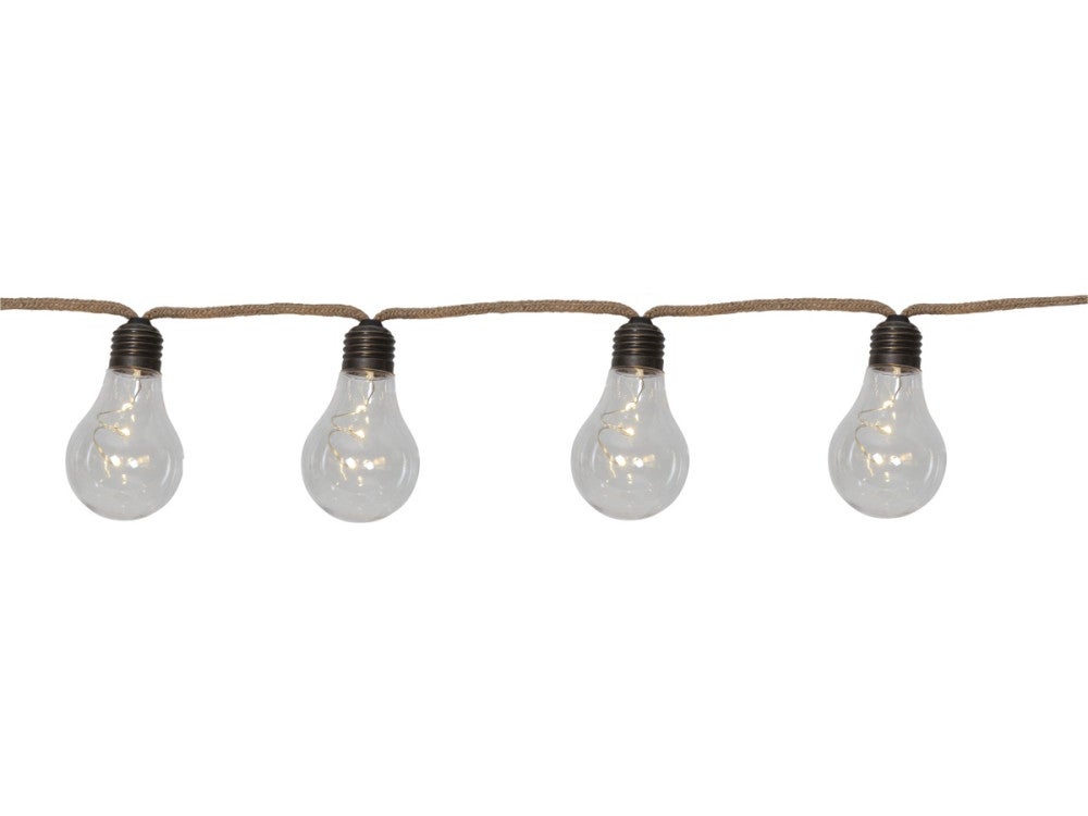Guirlande guinguette 2m25 à piles 10 ampoules 30 micro-LED minuteur intégré - 2