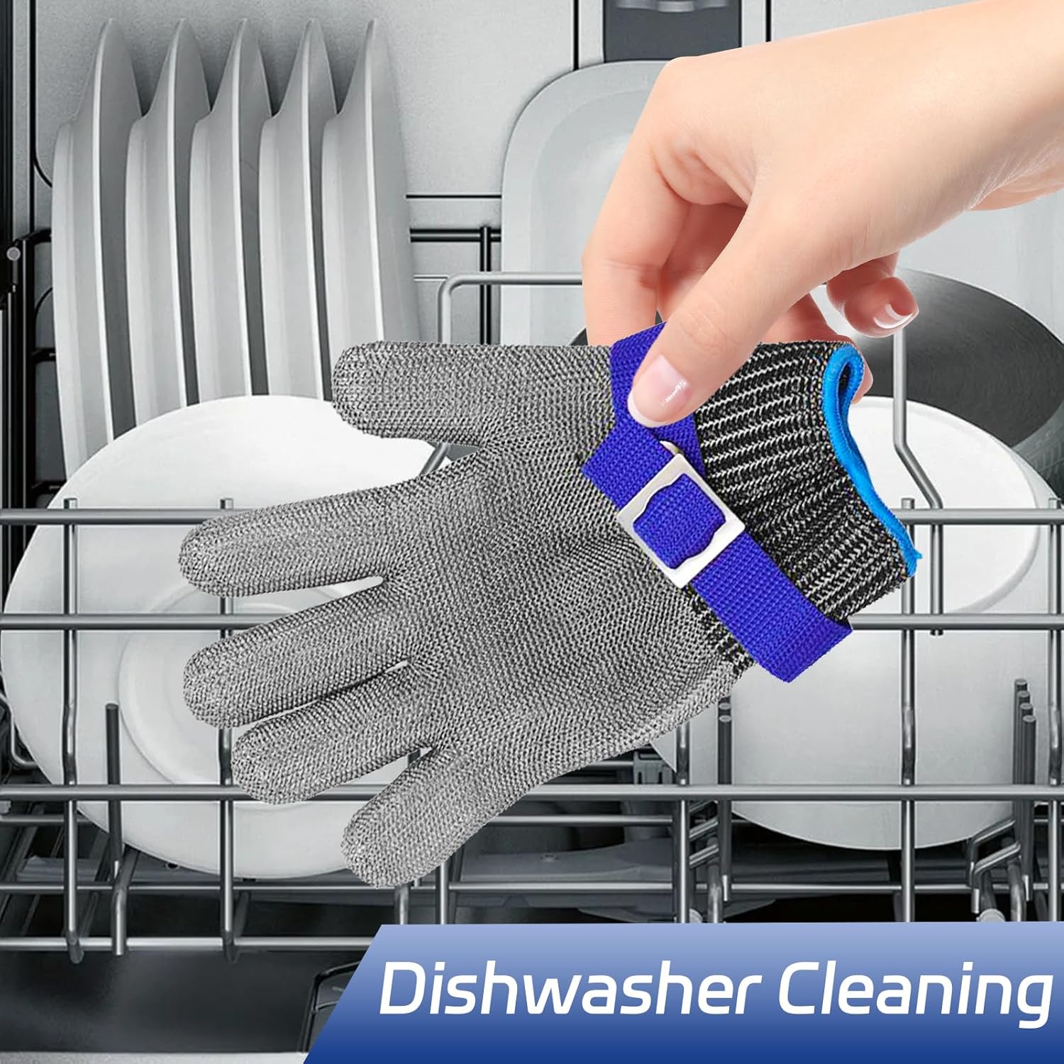 Gants anti-coupures de cuisine, gants de travail alimentaires de niveau 9 avec couteau pour huîtres et coupe de viande, éplucher les huîtres, cuisine - 5