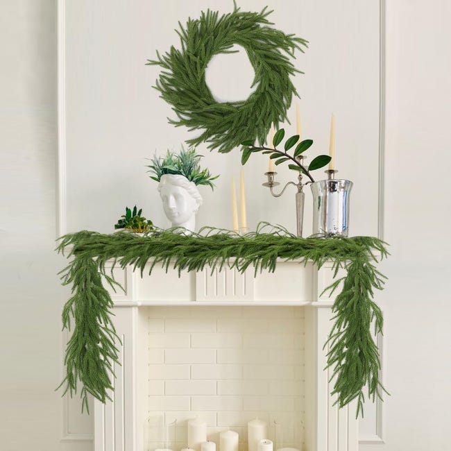 Guirlande De Noël Artificielle Pin Vert - 150/180/270 Cm - Déco Intérieure Réaliste - Pour Cheminée, Escalier, Table