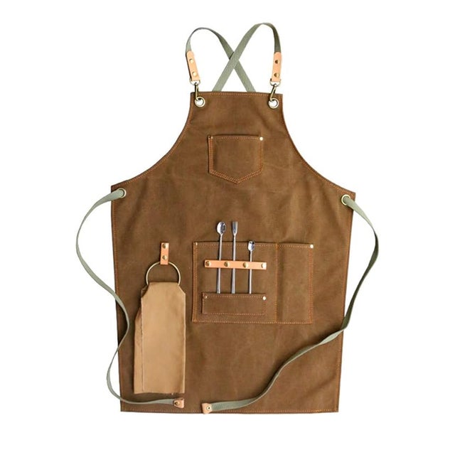 Delantal vaquero de alta calidad con bolsillos para peluqueros, pintores, jardineros y estilistas, tanto para hombres como para mujeres.