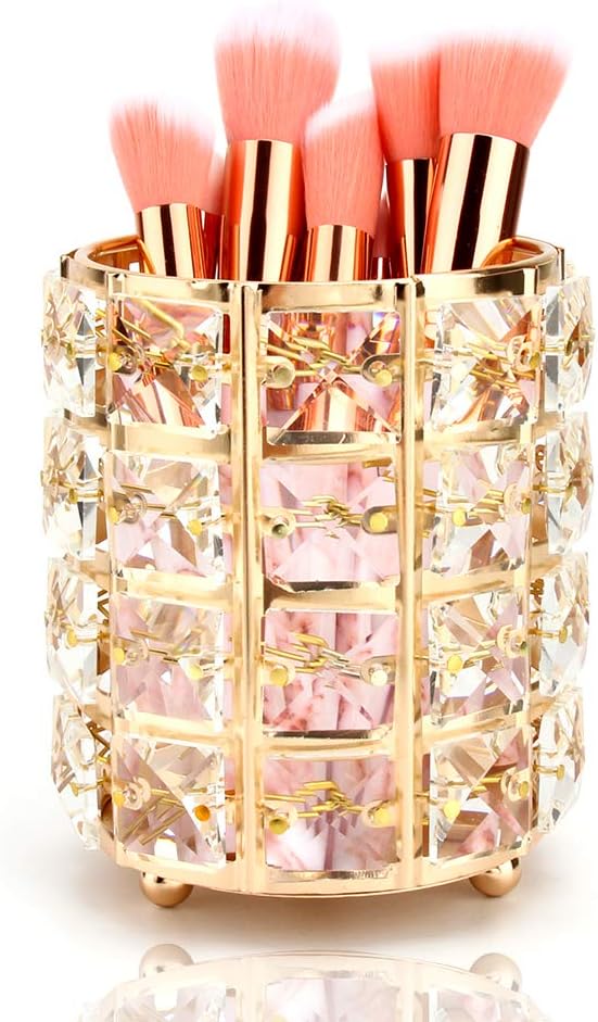 Porte-pinceau / Cuillère De Maquillage Argenté – Cristal Et Strass – Neuf