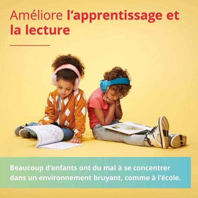 Casque antibruit : Protection auditive pour les enfants de moins de 16 ans - Confortable et réglable - Durable et facile à ranger - Bleu - 5
