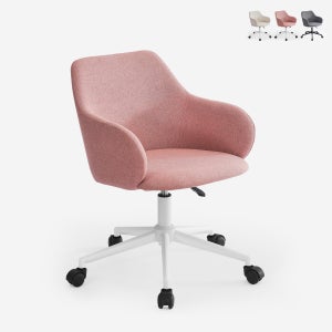 Sedia Da Studio E Ufficio Girevole In Ciniglia Traspirante, Senza Braccioli, Con Ruote E Altezza Regolabile, Telaio In Acciaio, Portata 110 Kg