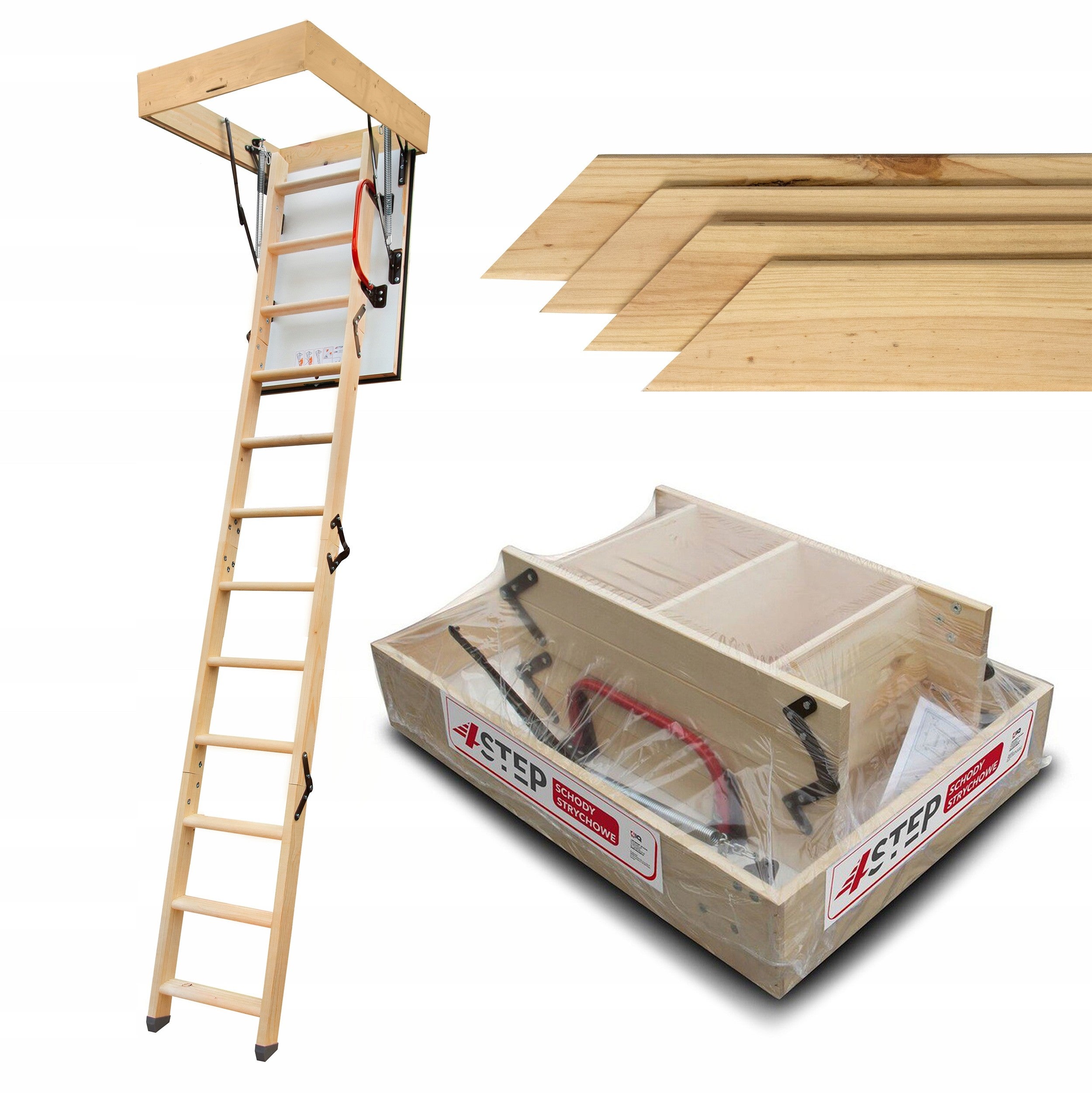 Schody Strychowe 4Step Extra 100x80 0,86 W/m2k + Listwy Zestaw