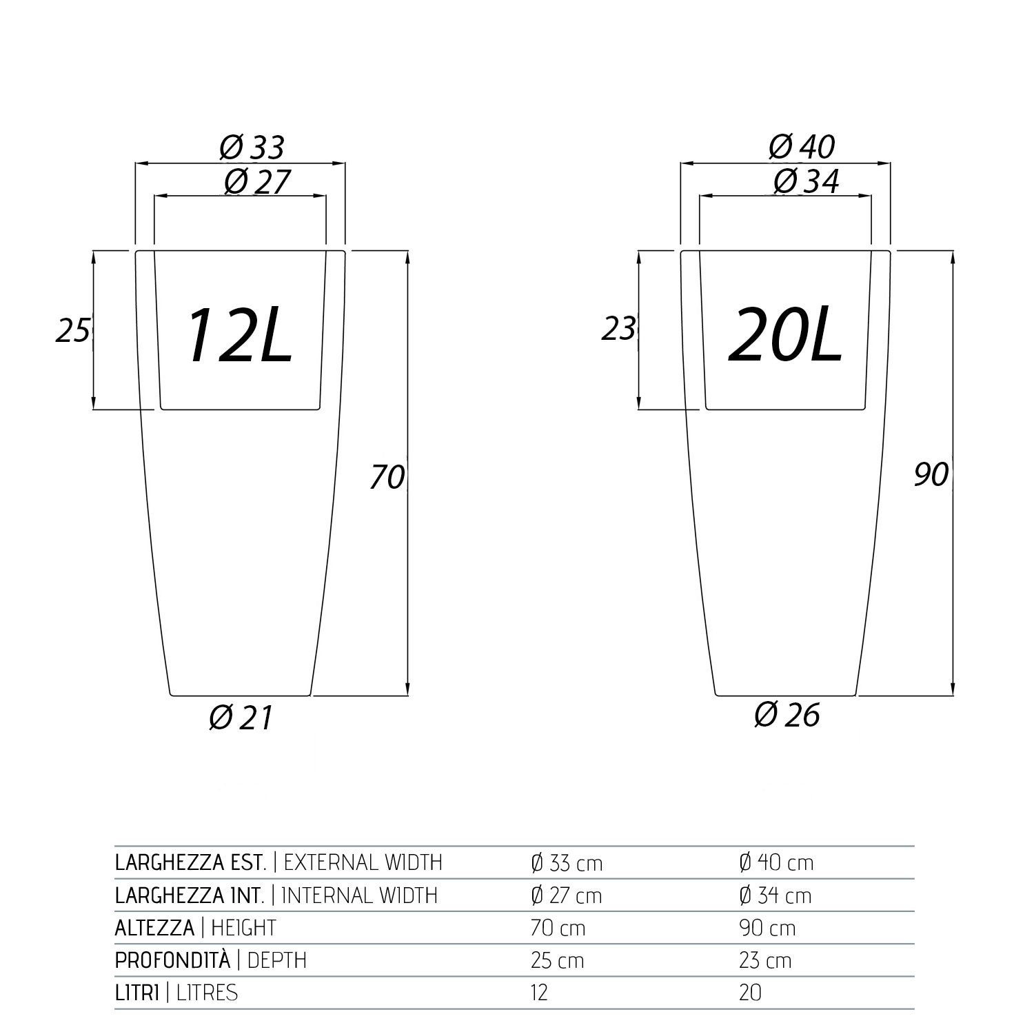 Pot de Fleurs Agave en Résine Rond Marron H70 Ø 33Cm - 3