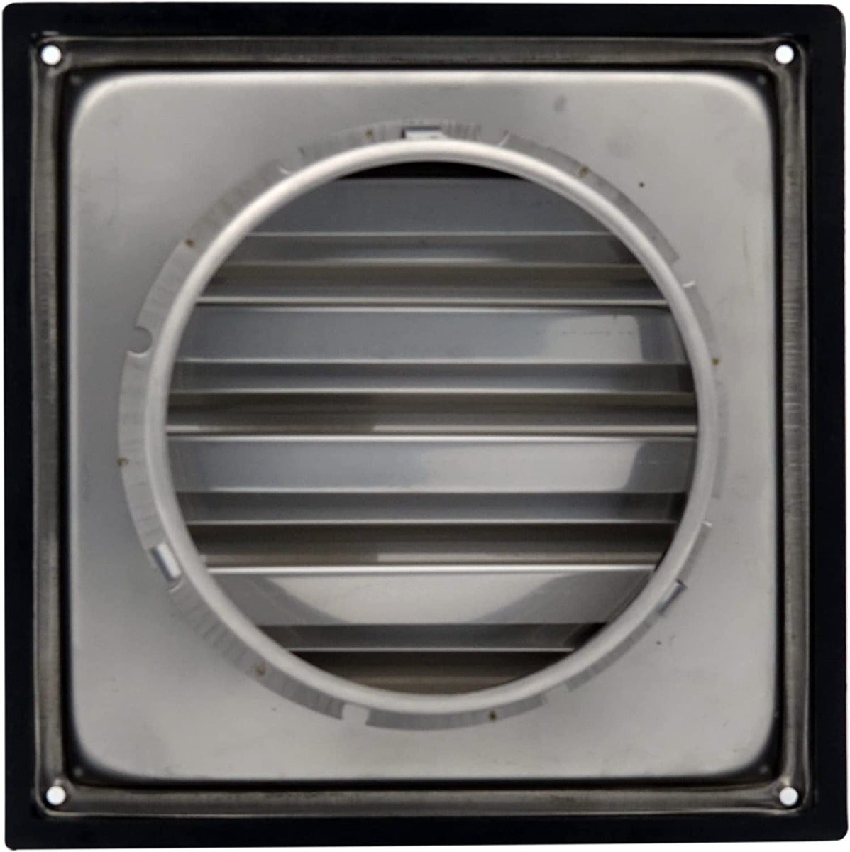 Grille Ventilation 125 mm Inox Haute Qualité - Hotte, Extracteur, Sèche-Linge, VMC - Joint Caoutchouc Vis - Résistance Intempéries - 185x185mm - DN125 - 2