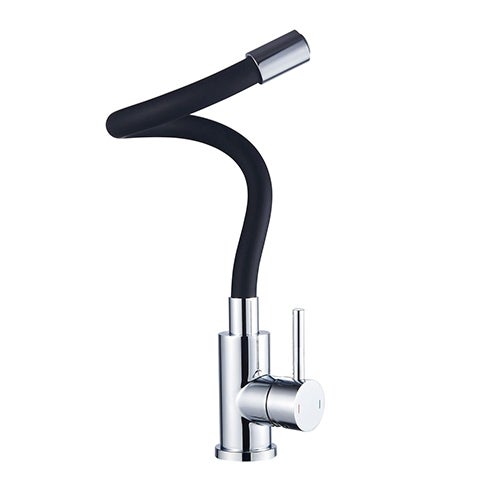 ROUSSEAU Robinet mitigeur de cuisine Køben - Sans douchette - Mémoire de forme - Gris et noir - 3