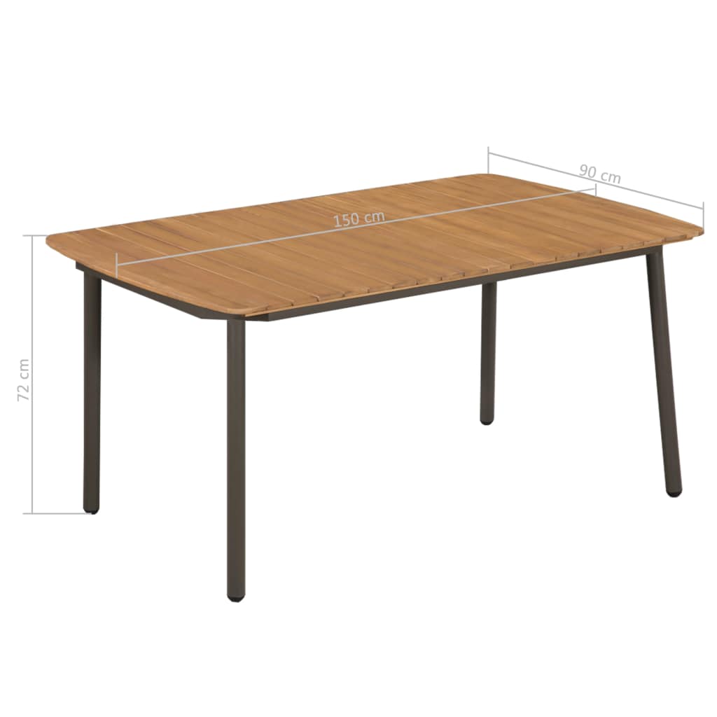 Table de jardin extensible rectangulaire en Bois Marron - 8