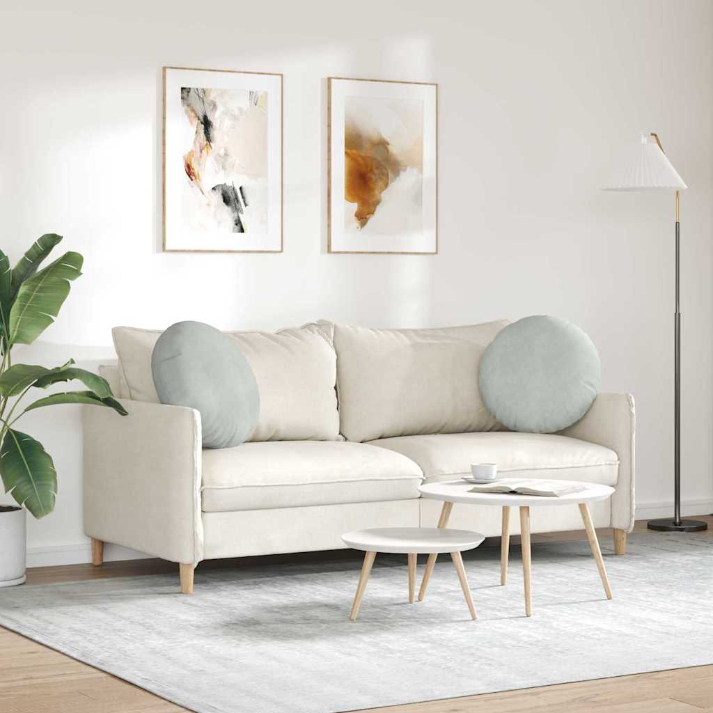 Cojines de asiento, 2 unidades, gris claro, Ø 40 x 13 cm, terciopelo - 4