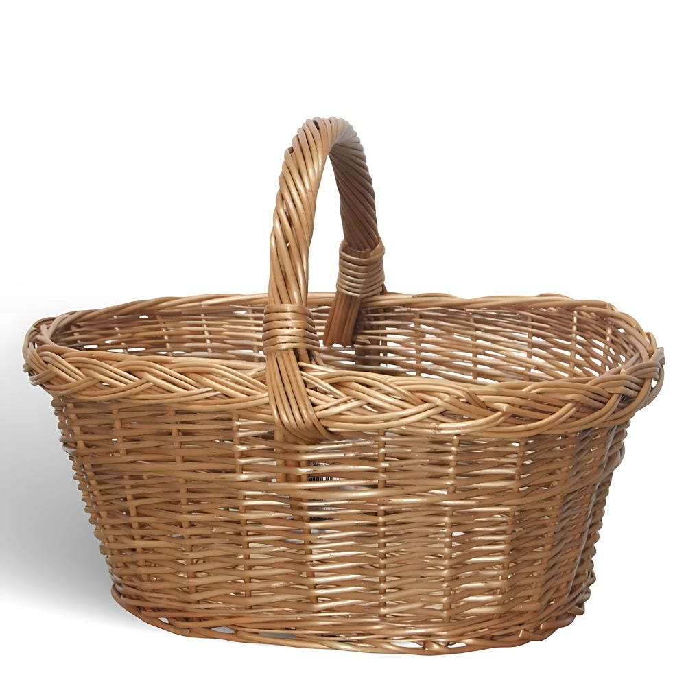 Panier de rangement Barbara panaro ovale panier en osier avec poignée Panier de rangement Barbara panaro ovale panier en osier avec poignée