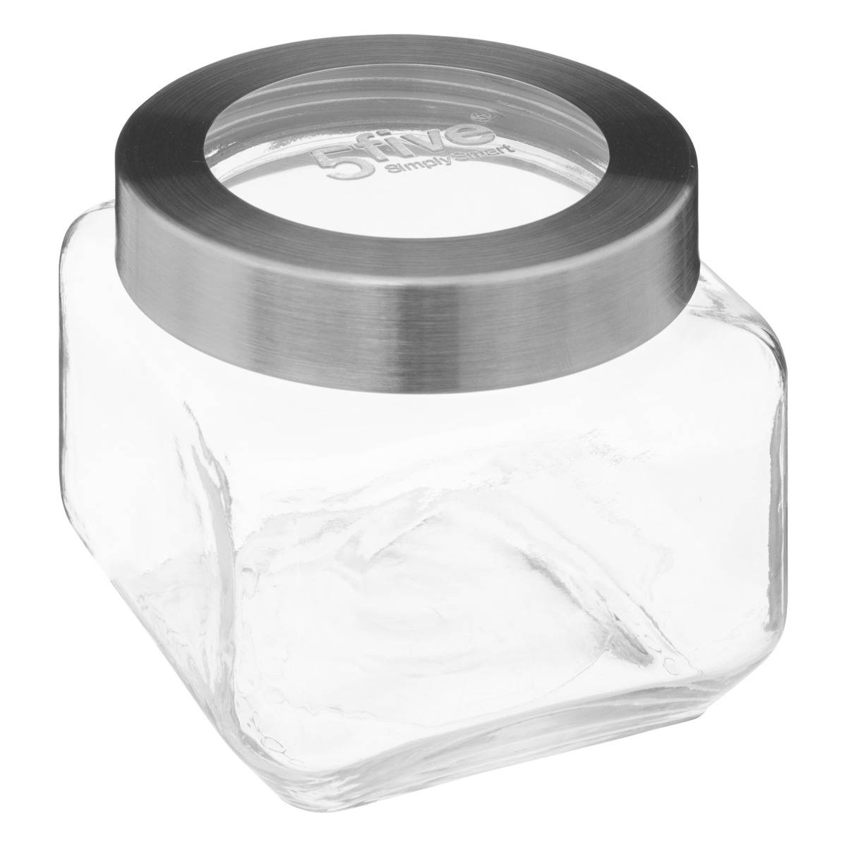 5 five simply smart 5five - vaso in vetro con coperchio in acciaio miro 2l